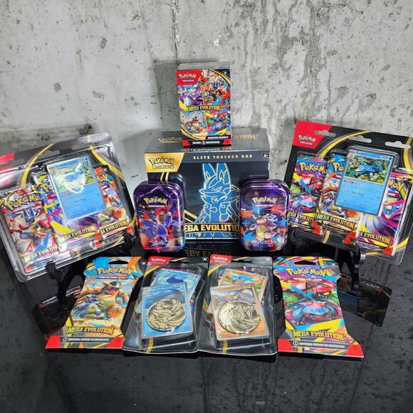 Pokemon TCG Mega Evolution Elite Trainer Box ETB + Booster Bundle + More Lot - Picture 1 of 6